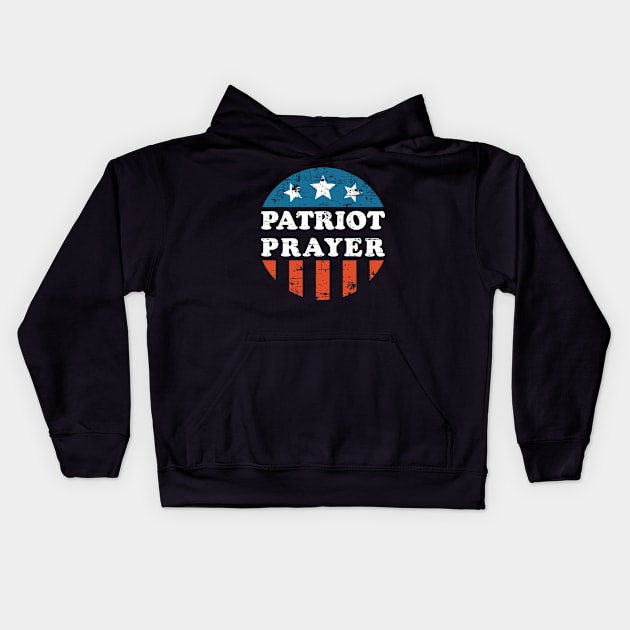 Patriot Prayer Distressed Kids Hoodie by area-design